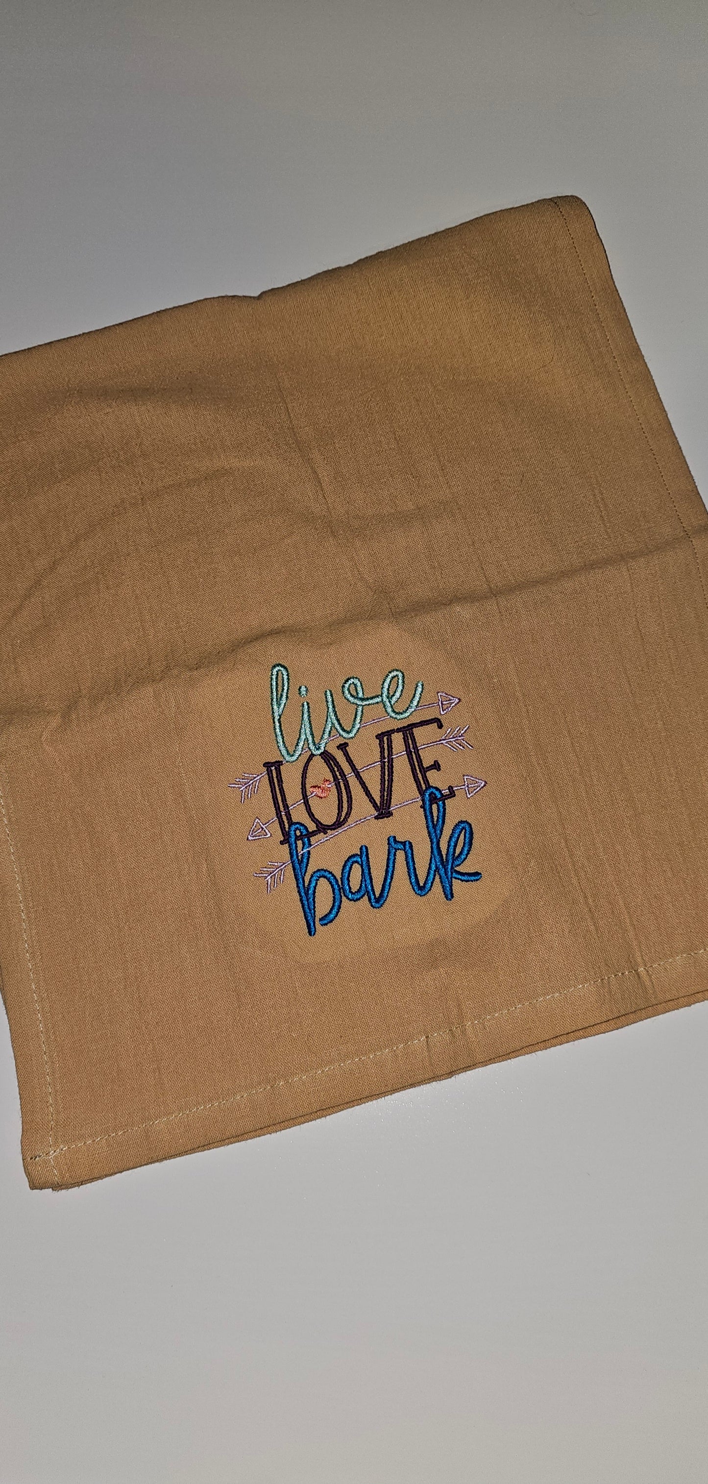 Live, Love, Bark Monogrammed Towel