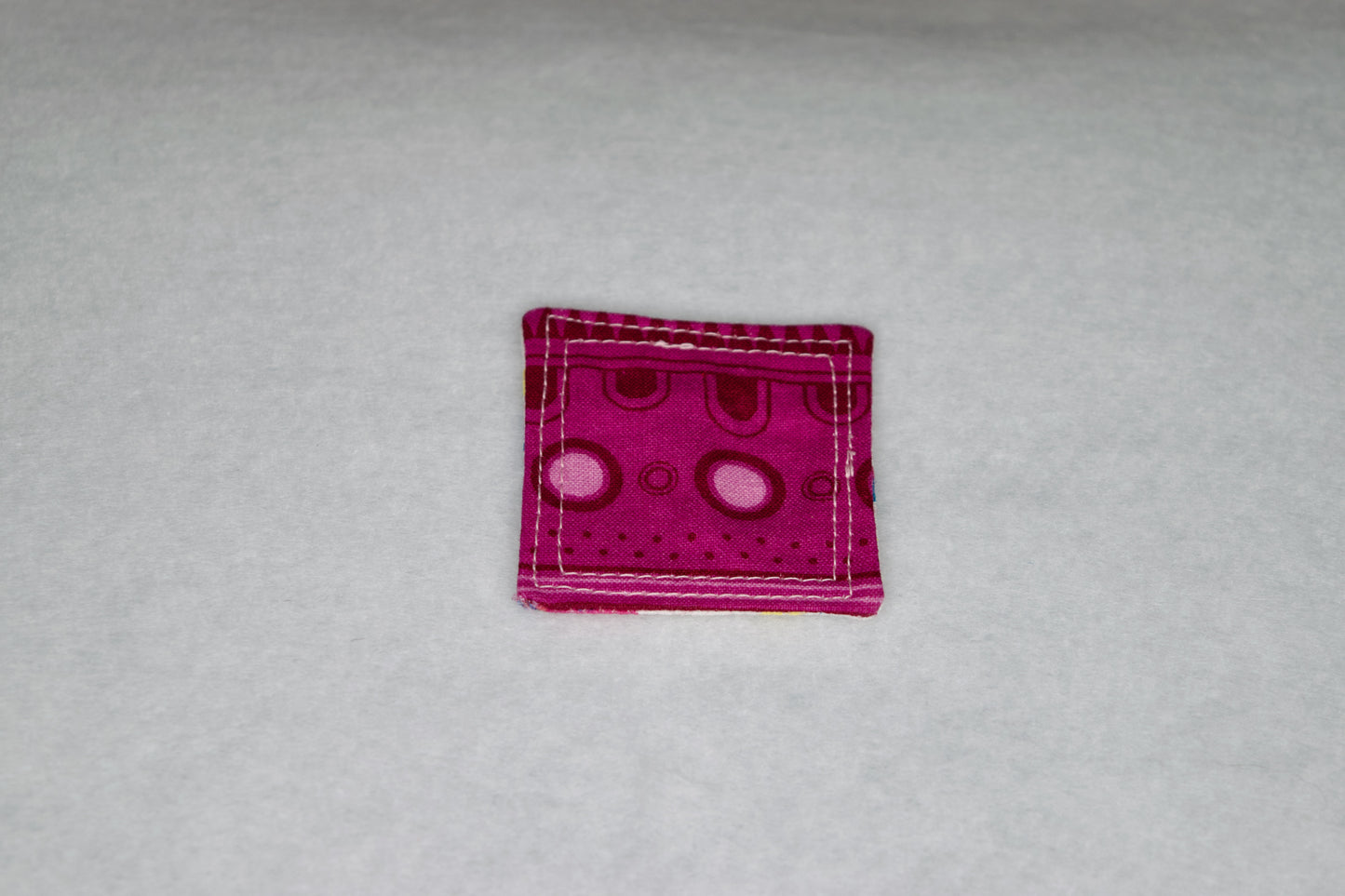 Multicolor Flowers / Geometric Magenta Pocket Prayer Quilt