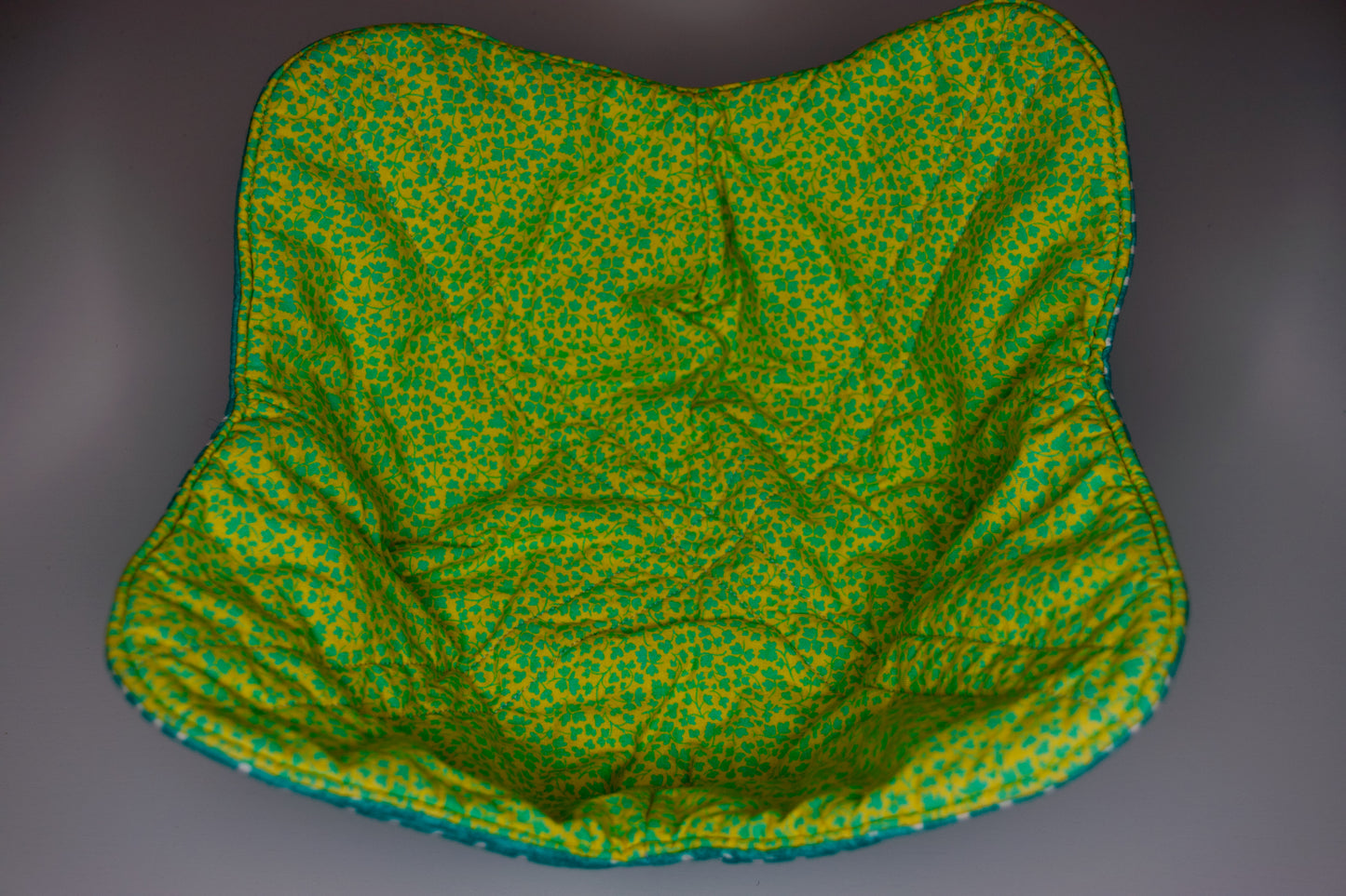 Aqua Dots / Yellow and Blue Flowers XL Bowl Cozy