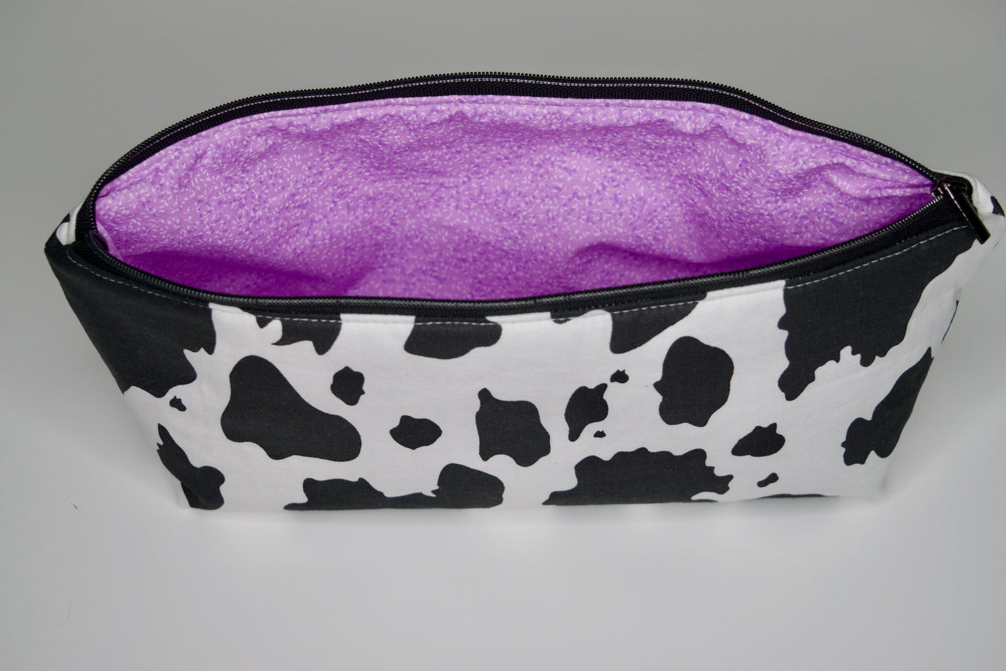 Cow Print / Lavender Small Zipper Pouch
