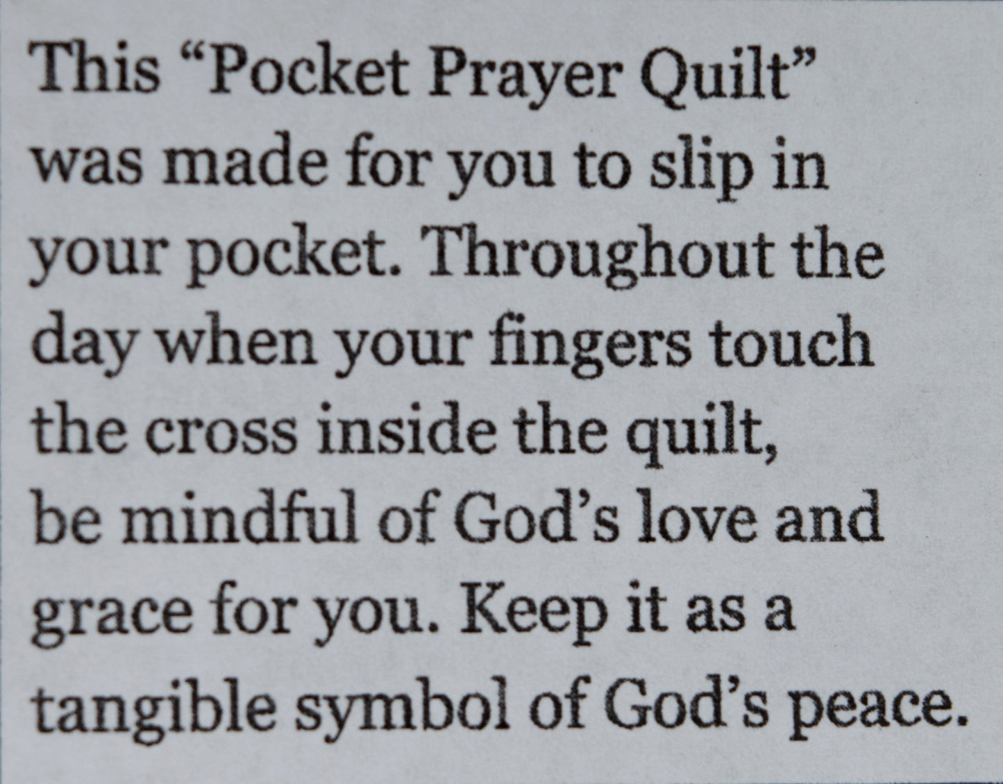 Aqua Dots Pocket Prayer Quilt