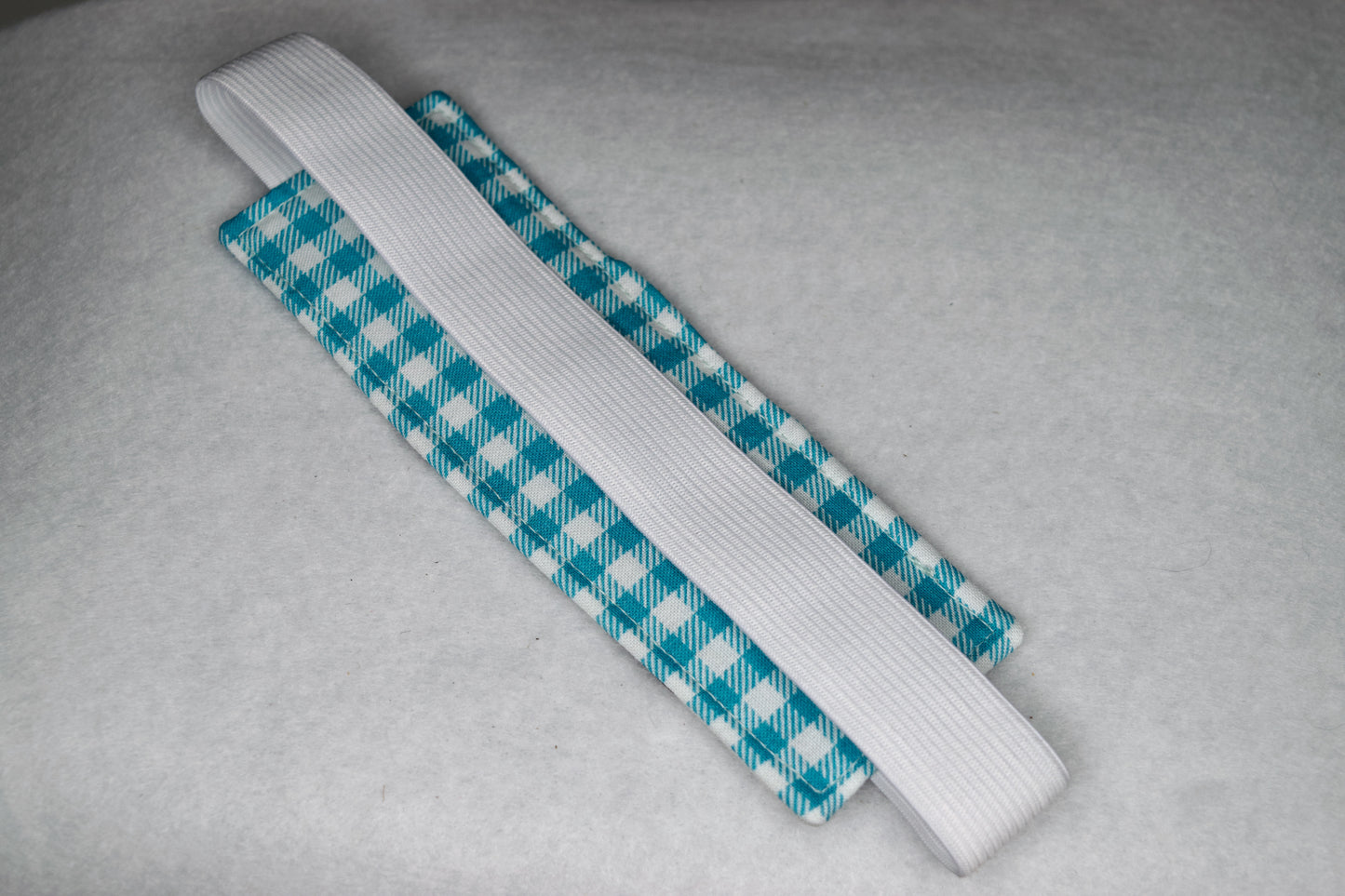 Blue Plaid / Cow Print Elastic Bookmark