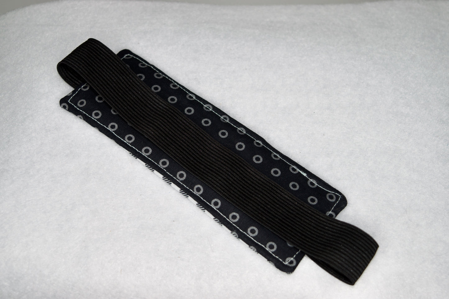 Black and Gray Dots / Black Plaid Elastic Bookmark
