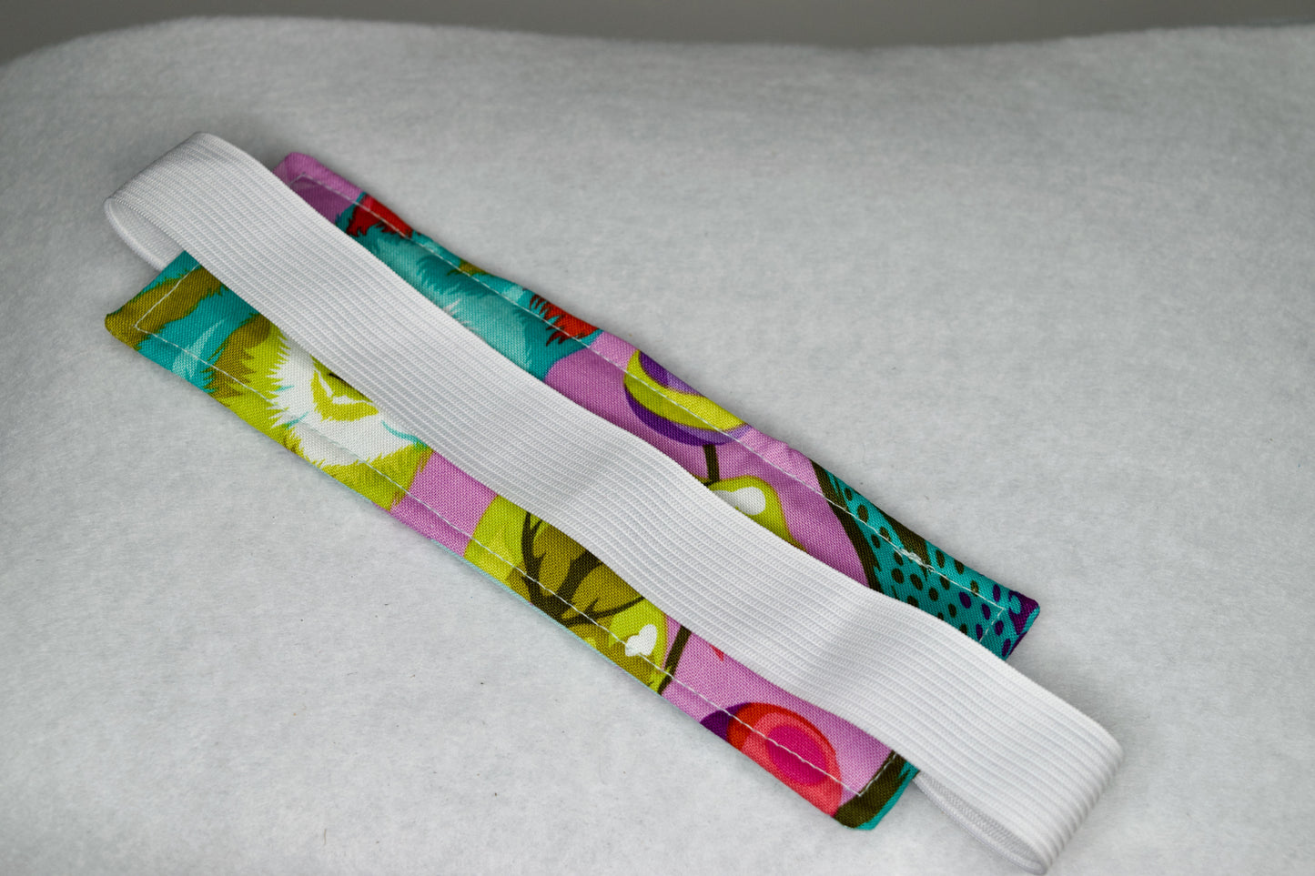 Cats in a Tree / Aqua and Purple Dots Elastic Bookmark