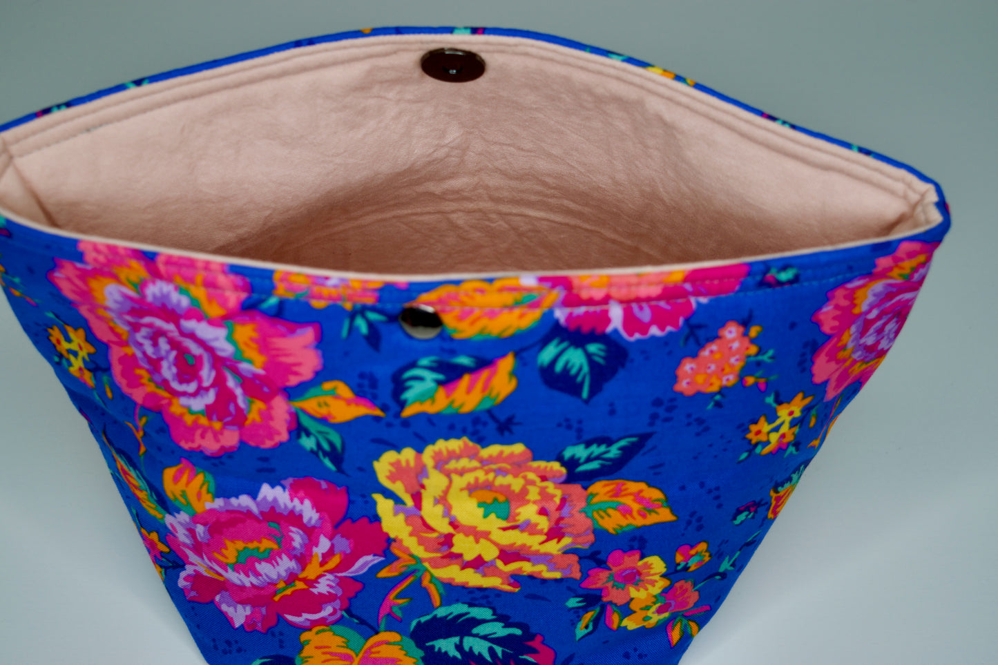 Bright Flowers / Blush Pink Small Snap Pouch