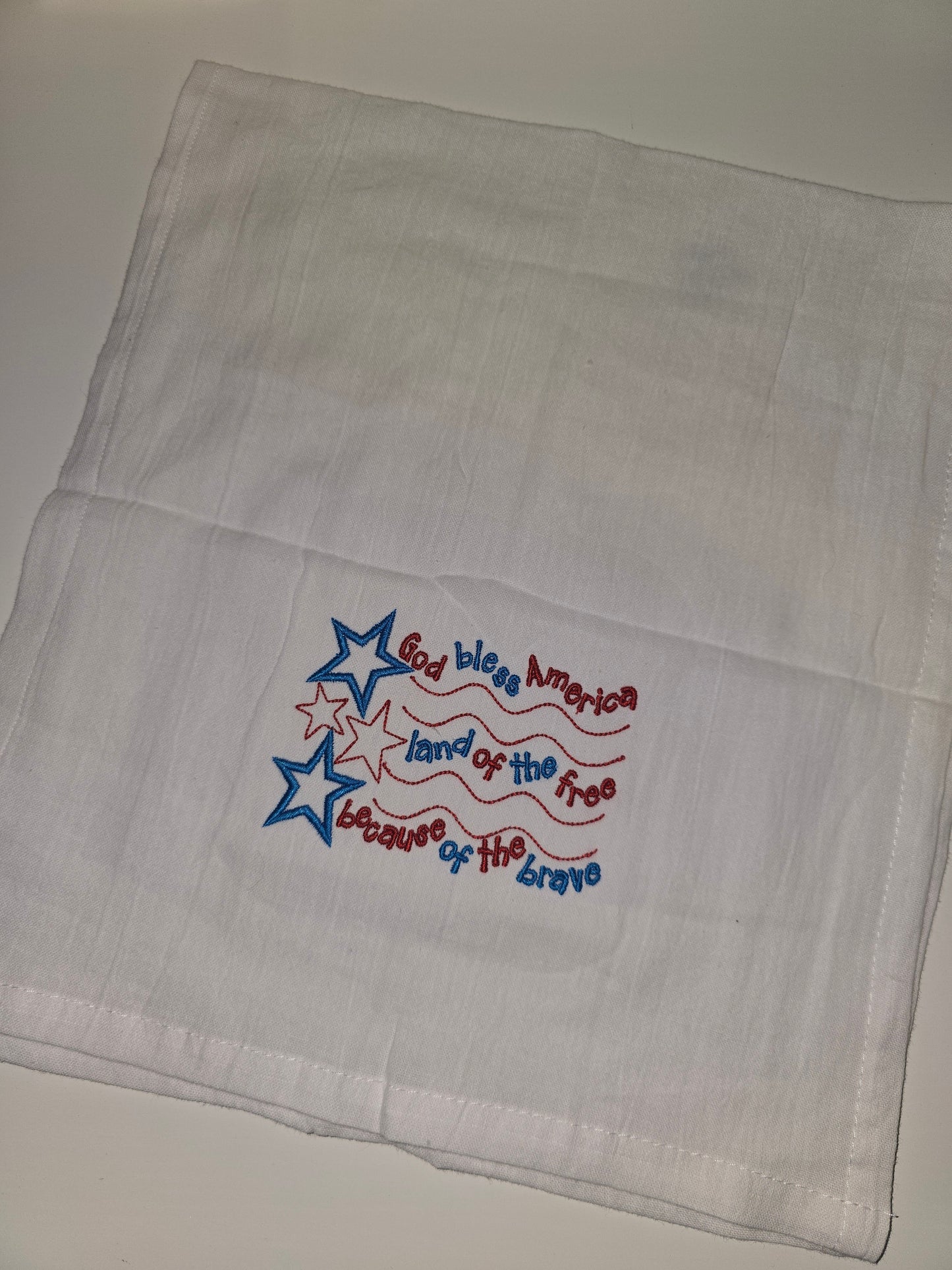 God Bless America Monogrammed Towel