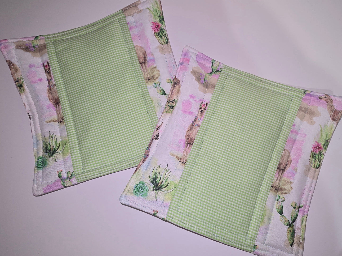 Alpacas and Pink with White Dots Potholders