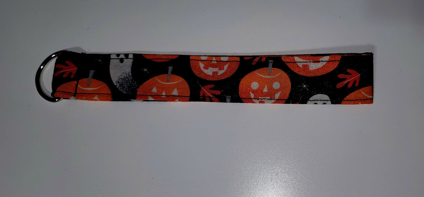 Pumpkins and Ghosts Wristlet Keychain