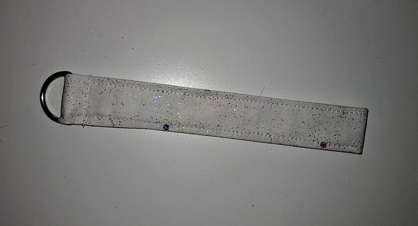 White Sparkle Wristlet Keychain