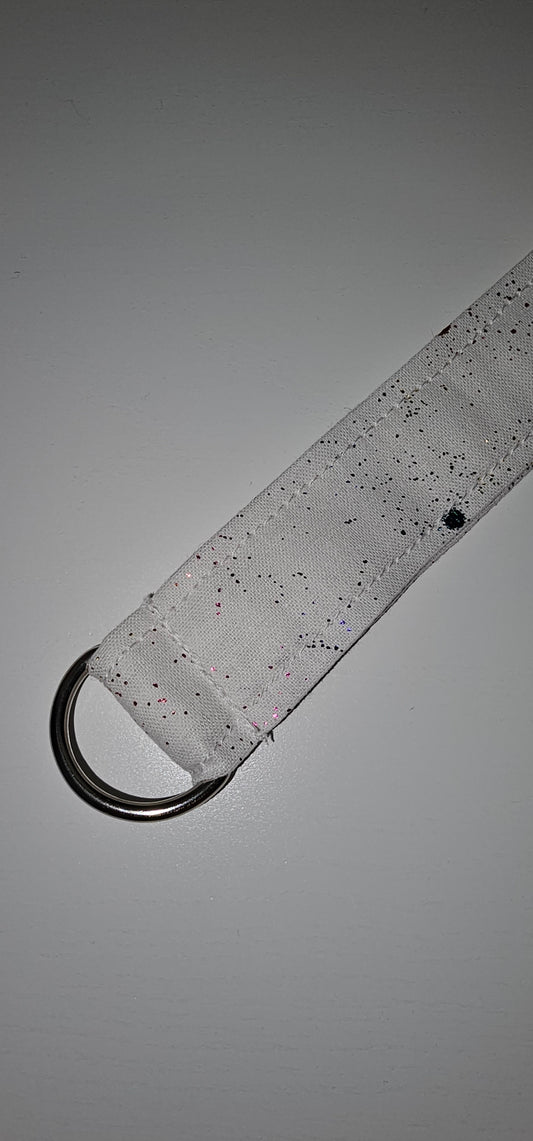 White Sparkle Wristlet Keychain