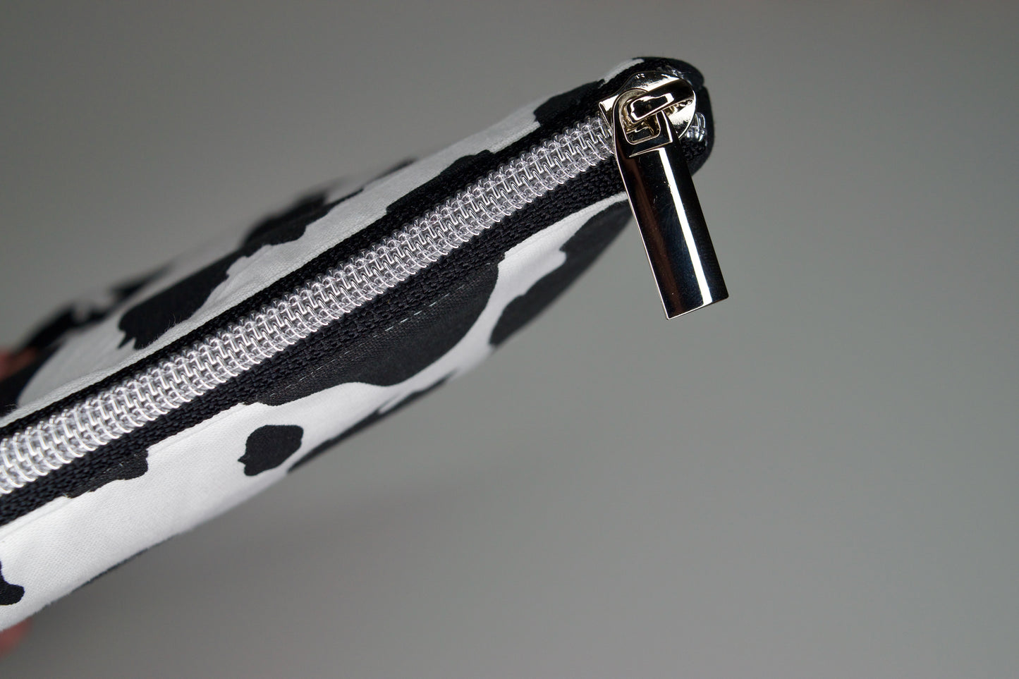 Cow Print / Lavender Large Zipper Pouch