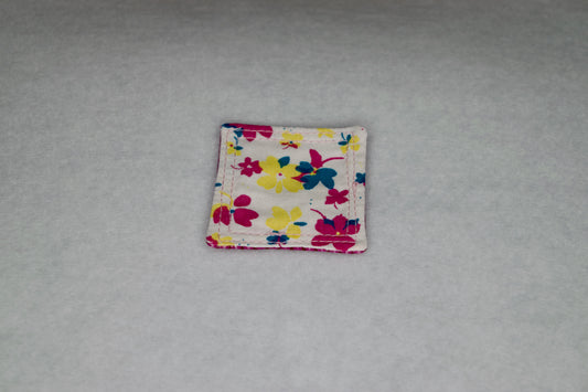 Multicolor Flowers / Geometric Magenta Pocket Prayer Quilt