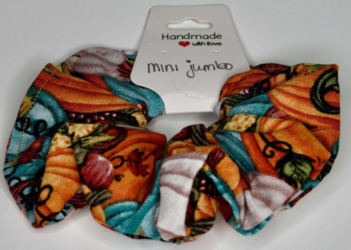 Mini Jumbo Teal Pumpkins Scrunchie