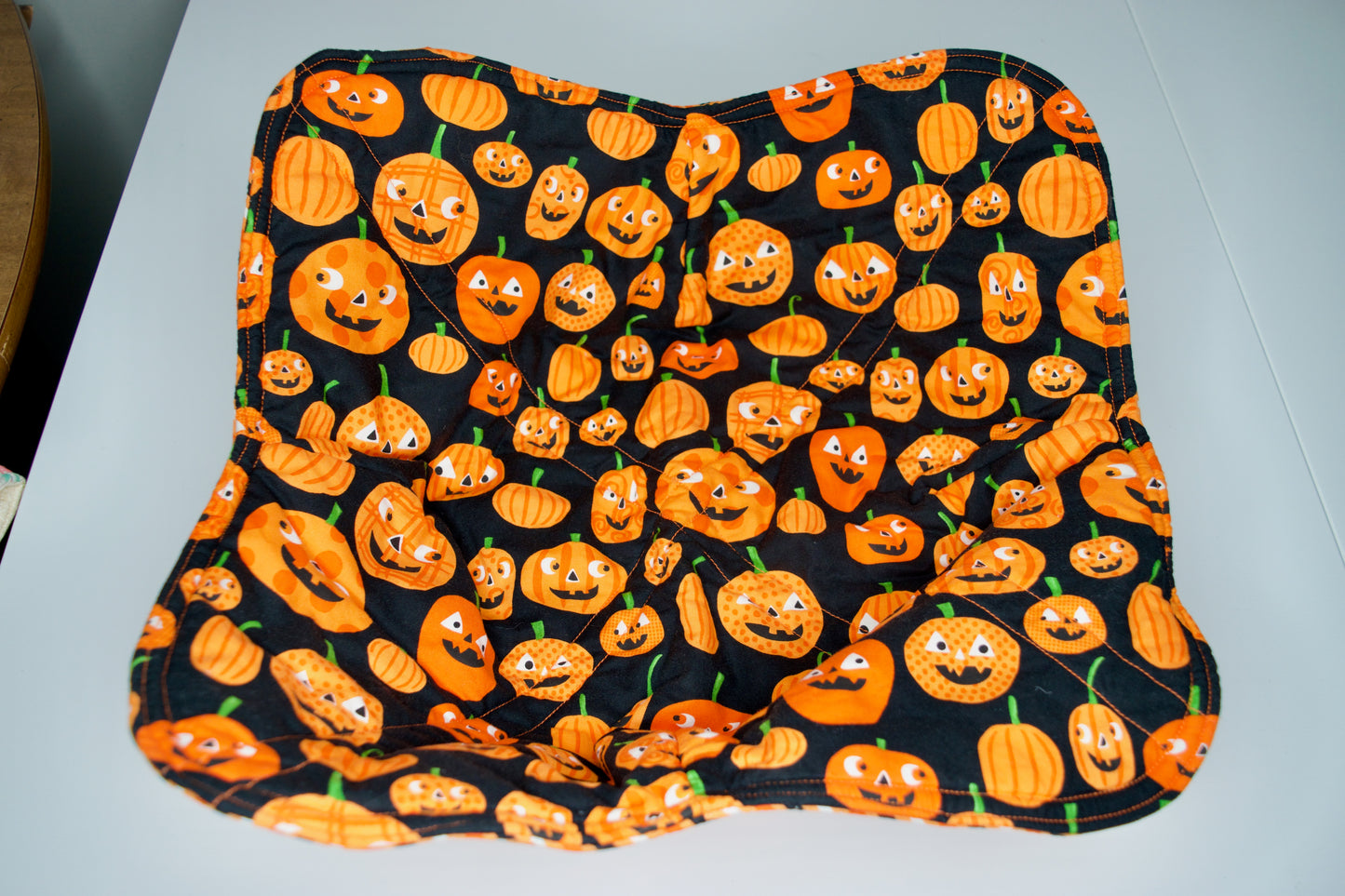 Stripes / Pumpkins Jumbo Bowl Cozy