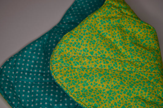 Aqua Dots / Yellow and Blue Flowers XL Bowl Cozy