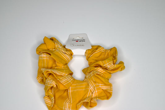 Jumbo Gold Plaid Scrunchie