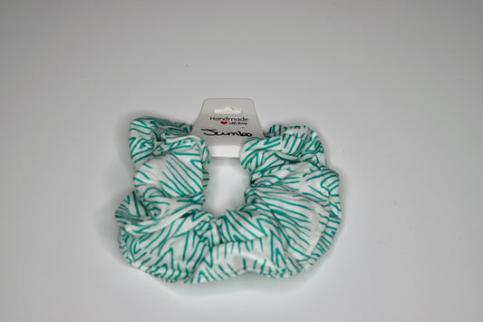 Jumbo Aqua Stripes Scrunchie