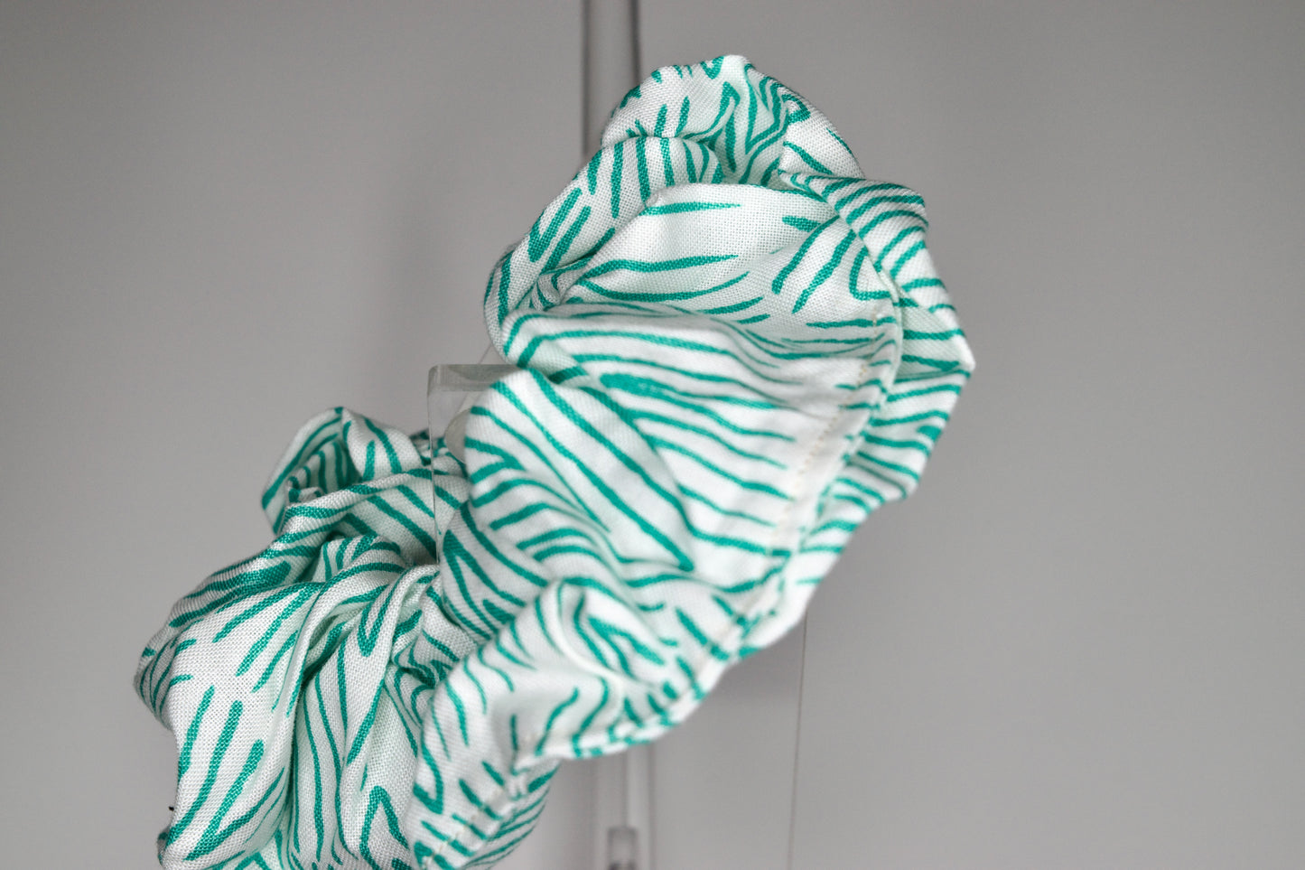 Jumbo Aqua Stripes Scrunchie