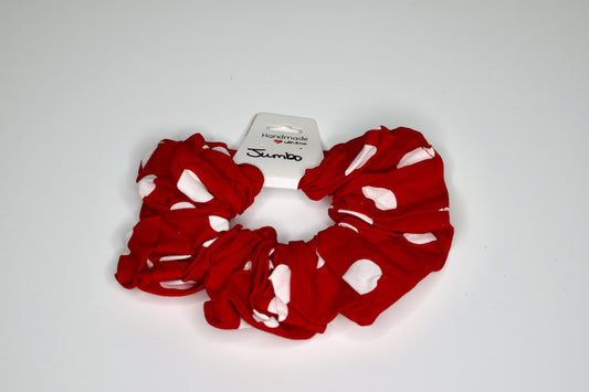 Jumbo Red and White Polka Dot Scrunchie