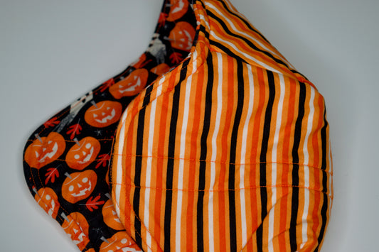 Pumpkins and Ghosts / Stripes Large Bowl Cozy