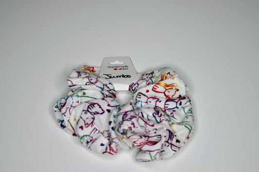 Jumbo Rainbow Cats Scrunchie