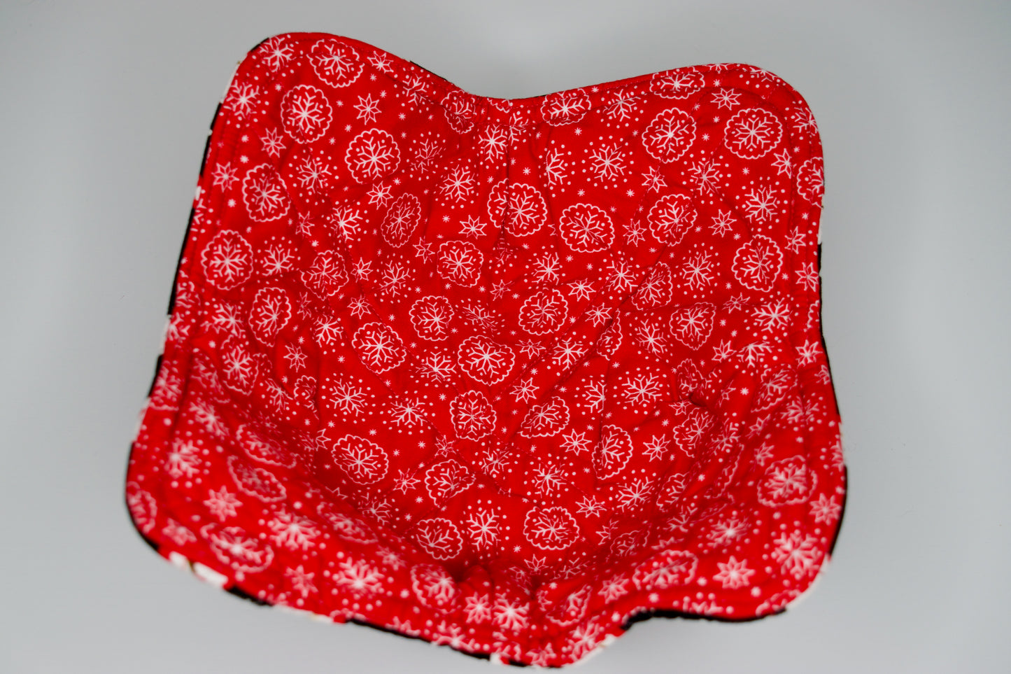 Santa / Snowflakes Medium Bowl Cozy