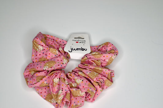 Jumbo Pink Hedgehogs Scrunchie