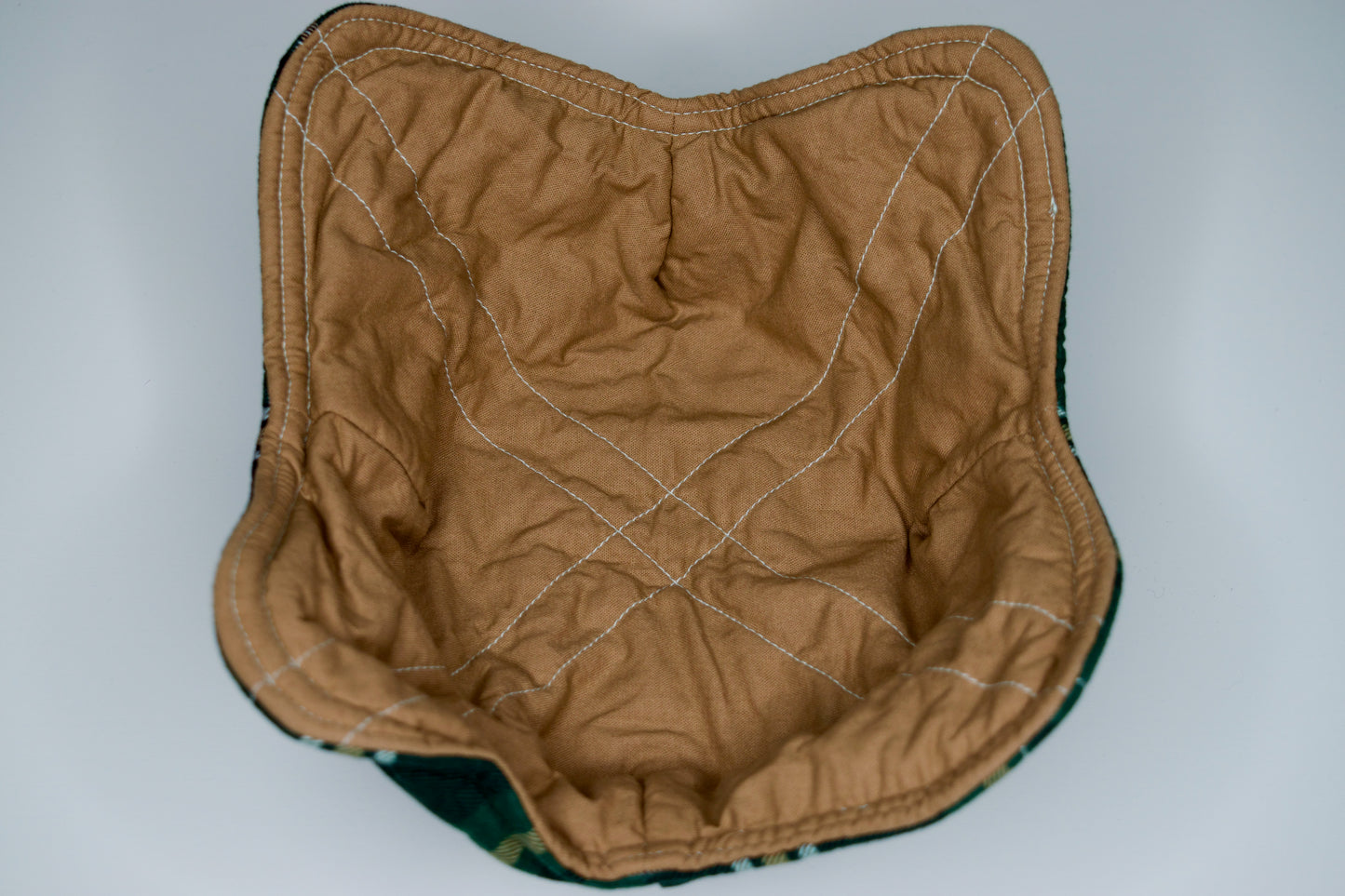 Green Plaid / Light Brown Medium Bowl Cozy