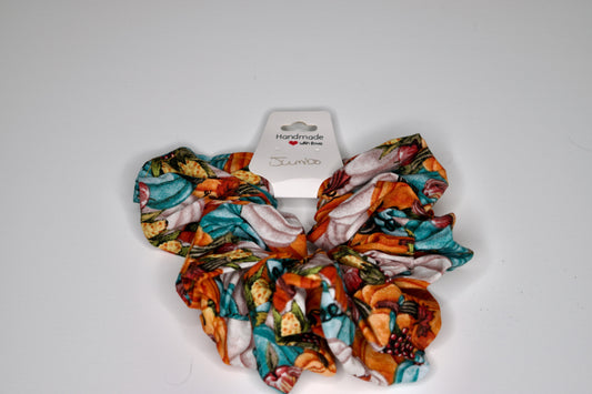 Jumbo Teal Pumpkins Scrunchie