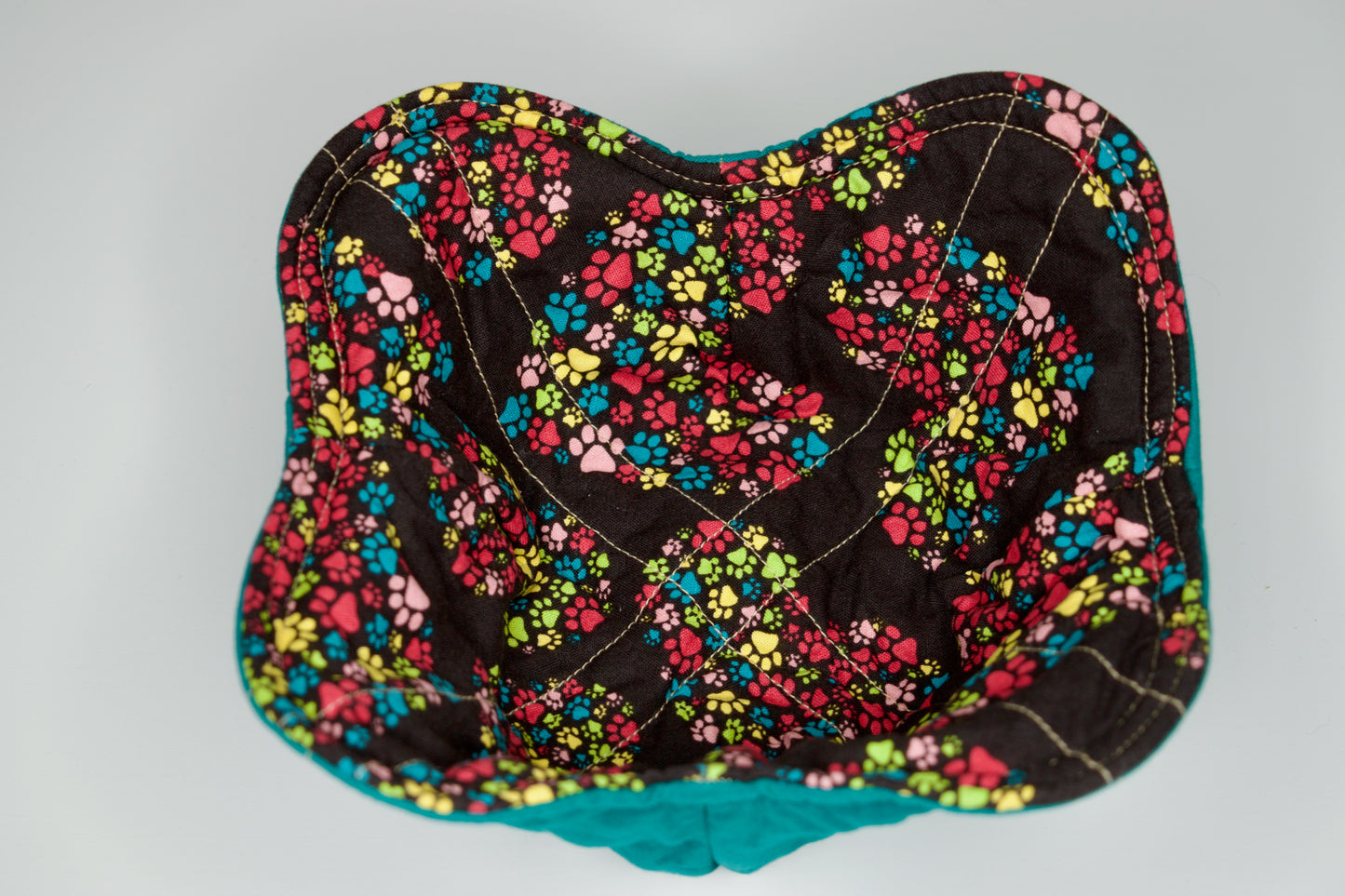 Paws / Teal Small Bowl Cozy
