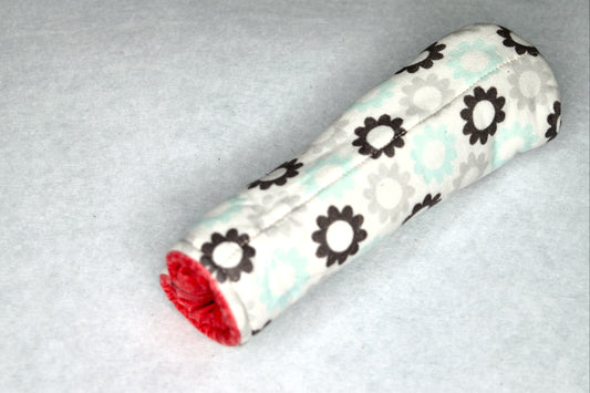 Aqua and Gray Flowers / Pink Skillet Handle Holder