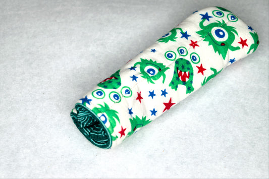 Little Monsters / Teal Stripes Skillet Handle Holder