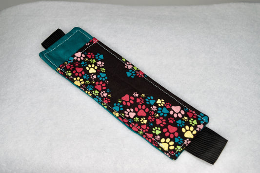 Teal / Paws Elastic Bookmark