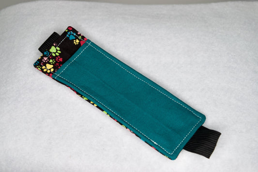 Paws / Teal Elastic Bookmark