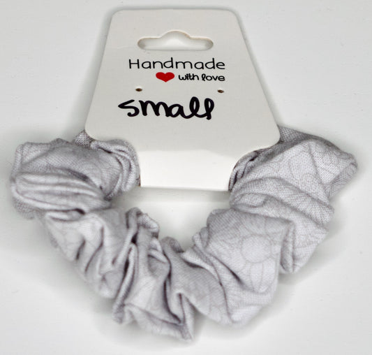 Small Gray Flowers Scrunchie