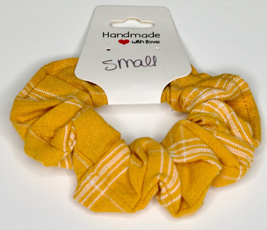 Small Gold Plaid Scrunchie