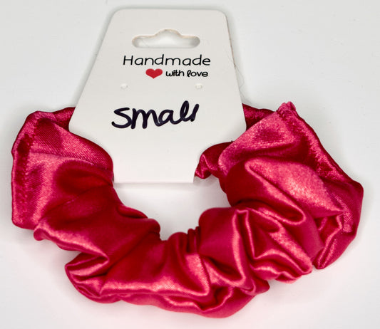 Small Pink Satin Scrunchie