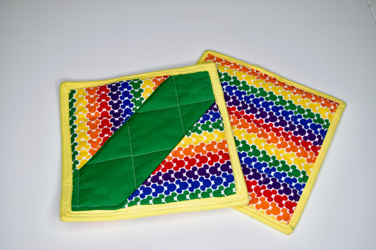 Rainbow Mickey Safe Fingers Pot Holders