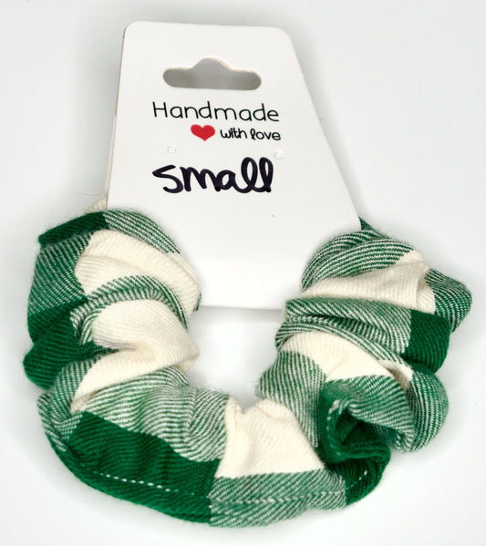 Small Green Plaid Scrunchie