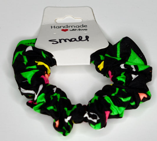 Small Neon Triangles Scrunchie
