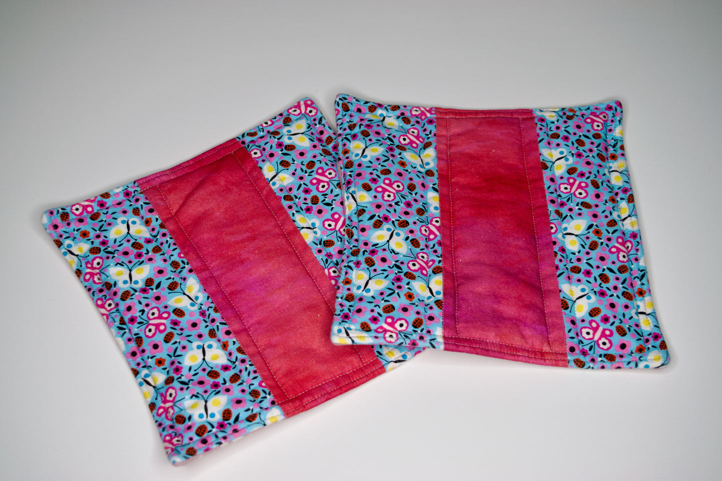 Ladybugs and Pink with White Dots Potholders