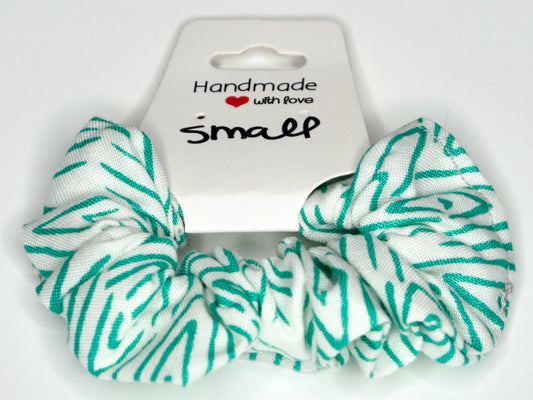 Small Aqua Stripe Scrunchie