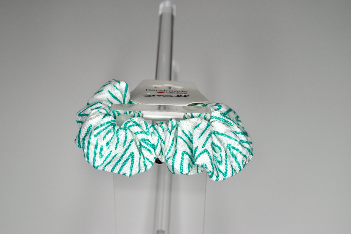 Small Aqua Stripe Scrunchie
