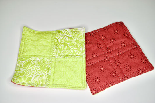 Lime and Pink Diamonds Potholders