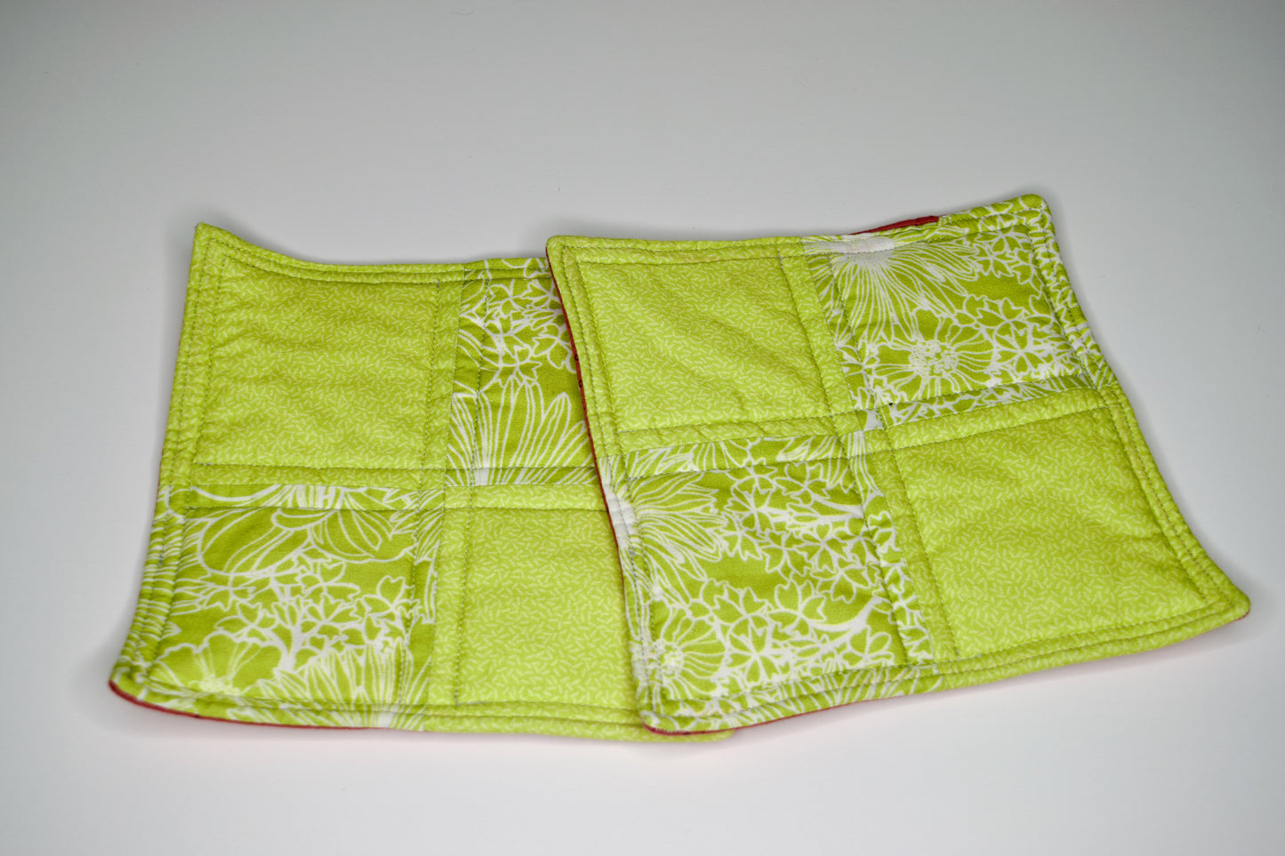 Lime and Pink Diamonds Potholders