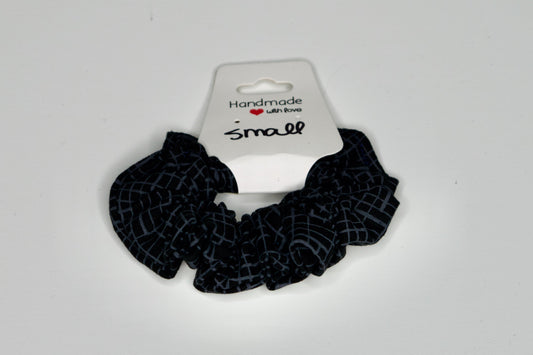 Small Black Plaid Scrunchie