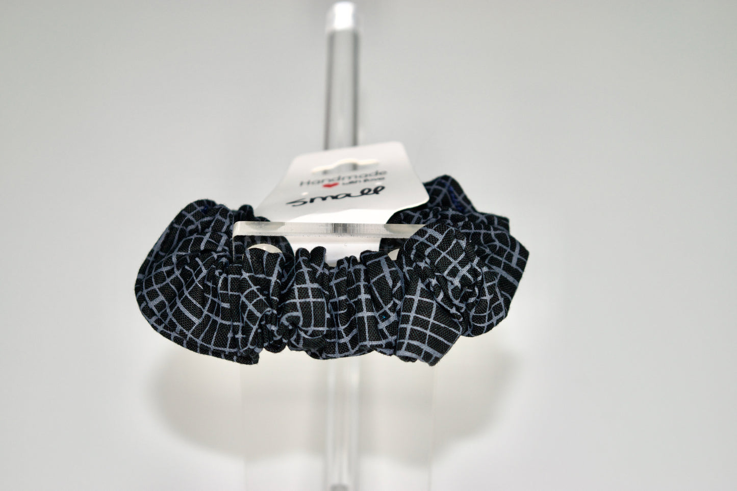 Small Black Plaid Scrunchie