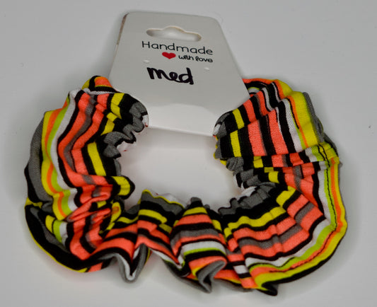 Medium Orange and Yellow Stripes Scrunchie