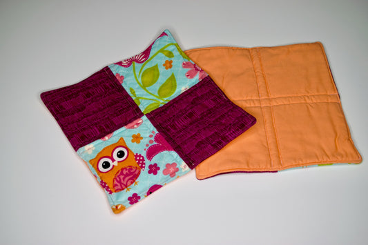 Owls and Magenta Potholders