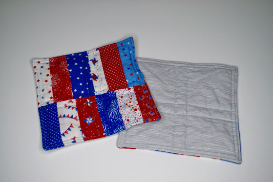 Patriotic and Gray Stripes Potholders